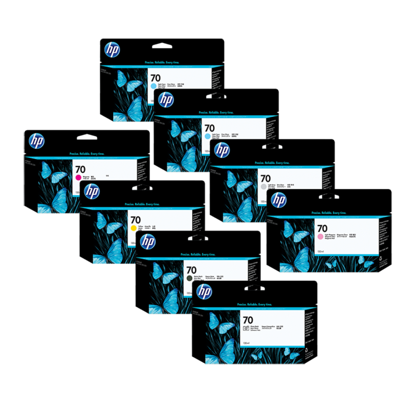 HP 70 INK Set 8 Cartridge (Plotter)