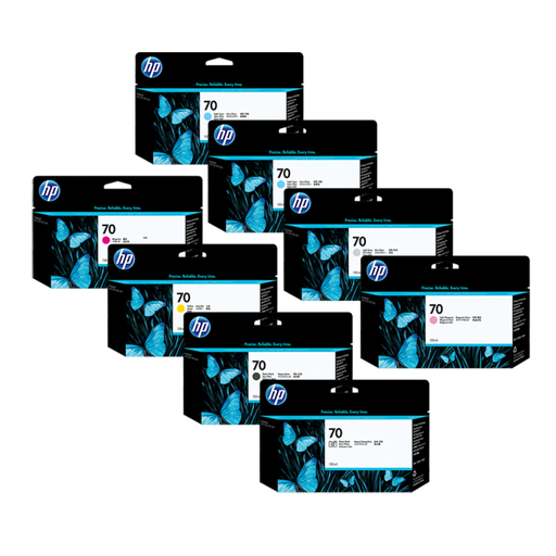 HP 70 INK Set 8 Cartridge (Plotter)